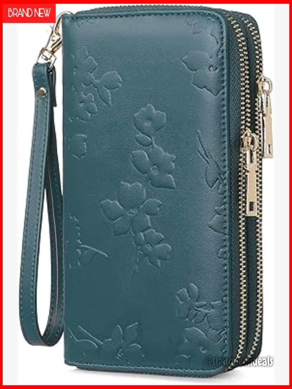 Large Capacity Vegan Leather RFID Blocking Wristlet Wallet with 29 Pockets